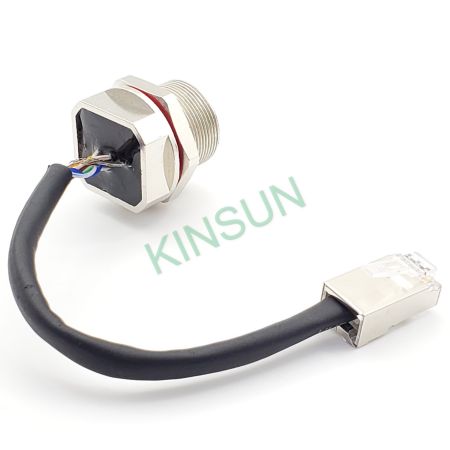 Αδιάβροχη Υποδοχή RJ45 σε Βύσμα RJ45_Μεταλλική_Πίσω Όψη